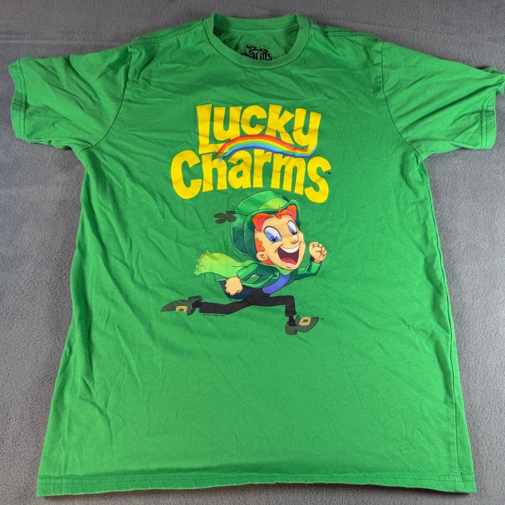 Lucky Charms Leprechaun Green Graphic T-Shirt Kids Size 2XL 18 General Mills